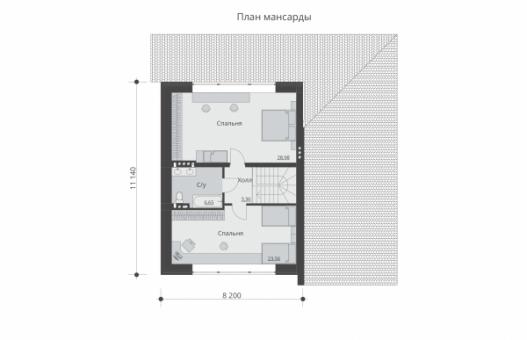Проект одноэтажного дома с подвалом, террасой и мансардой